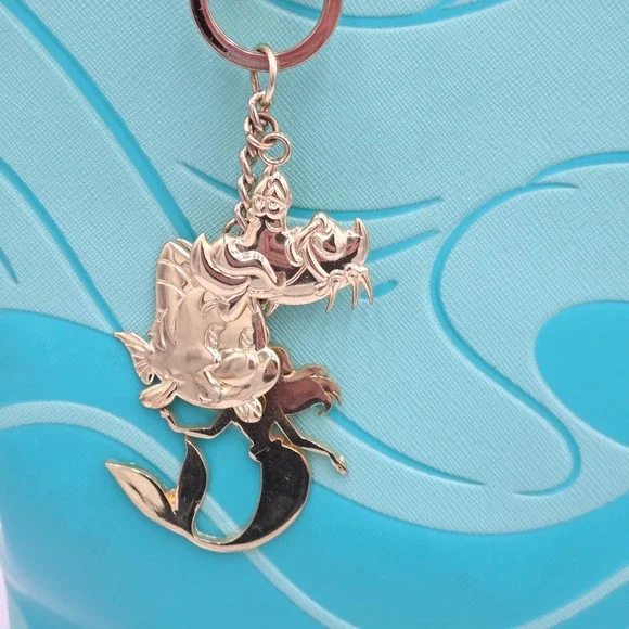 Loungefly‎ Disney The Little Mermaid Rare HTF Tote & Wallet Aqua Bag Charm Ariel
